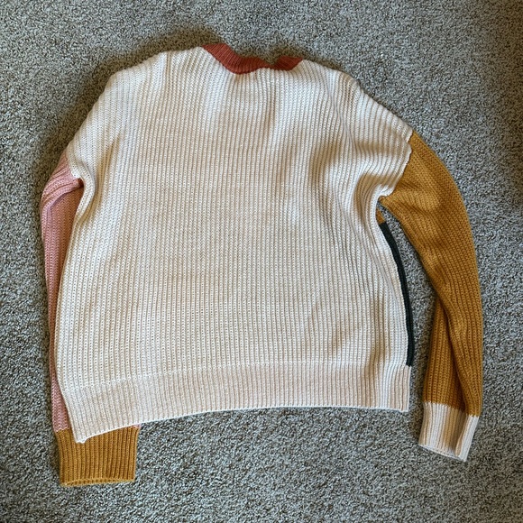 Colorblock Sweater - Mustard, Green, Rust, and Cream - Picture 4 of 4